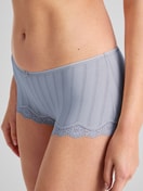 Women model is wearing Panty, low cut made of Cotton in Blue, Lace from the Etude Toujours series by CALIDA, Detail