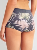 Damen-Model trägt Panty, regular cut aus Baumwolle in Grau, Floral aus Serie Elastic Trend von CALIDA, Rückansicht