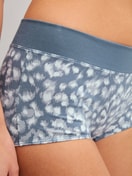Women model is wearing Shorty regular cut made of Cotton in Grey, Patterned from the Elastic Trend series by CALIDA, Detail