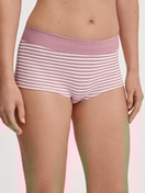 Le mannequin Femme porte le/la Panty taille haute en Coton de couleur Rose, Rayée, de la série Elastic de CALIDA, Vue de face