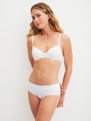 Women model is wearing Shorty made of Modal in White, Lace from the Etude Ajours series by CALIDA, Outfit