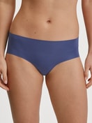 Women model is wearing Panty made of Modal in Blue, Unicoloured from the Natural Skin series by CALIDA, Front view
