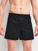 Men model is wearing Boxer Shorts, 2-Pack made of 100% Cotton in Black, Striped from the Cotton Special series by CALIDA, Additional Image