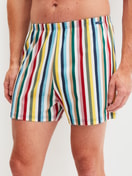 Men model is wearing Boxer shorts made of Cotton in Beige, Patterned from the Prints series by CALIDA, Front view
