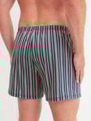 Herren-Model trägt Jersey-Boxershorts ohne Eingriff aus Baumwolle in Blau, Gemustert aus Serie Prints von CALIDA, Rückansicht