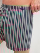 Herren-Model trägt Jersey-Boxershorts ohne Eingriff aus Baumwolle in Blau, Gemustert aus Serie Prints von CALIDA, Detail