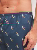 Men model is wearing Boxer shorts made of Cotton in Blue, Patterned from the Prints series by CALIDA, Detail
