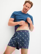 Men model is wearing Boxer shorts made of Cotton in Blue, Patterned from the Prints series by CALIDA, Additional Image