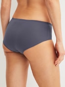 Damen-Model trägt Panty, low cut aus Baumwolle in Grau, Einfarbig aus Serie Essential Cotton von CALIDA, Rückansicht