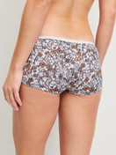 Women model is wearing Panties, 3-Pack made of Polyamide in Purple, Floral from the Eco Sense series by CALIDA, Back view