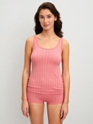 Women model is wearing High Waist Panty made of Cotton in Pink, Lace from the Etude Xtra series by CALIDA, Outfit