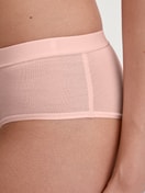 Women model is wearing Shorty regular cut made of Modal in Pink, Unicoloured from the Soft Favourites series by CALIDA, Detail