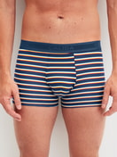 Le mannequin Homme porte le/la Boxer brief en Lyocell de couleur Bleu, Rayée, de la série Focus Trend de CALIDA, Vue de face