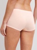 Women model is wearing Shorty regular cut made of Cotton in Pink, Unicoloured from the Natural Comfort series by CALIDA, Back view