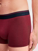 Le mannequin Homme porte le/la Boxer brief en Coton de couleur Rouge, Unicolore, de la série Cotton Stretch de CALIDA, Détail