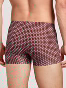 Herren-Model trägt Boxer Brief aus Baumwolle in Rot, Gemustert aus Serie Daywear Xtra von CALIDA, Rückansicht