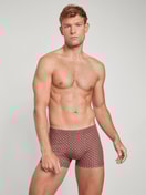 Herren-Model trägt Boxer Brief aus Baumwolle in Rot, Gemustert aus Serie Daywear Xtra von CALIDA, Outfit