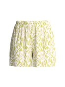 Donna - Pantaloni corti del pigiama in 100% cotone di colore Verde, Floreale, della serie Late Bloom M&M di CALIDA