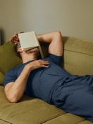 Men model is wearing Bermudas with side pockets made of Cotton in Blue, Unicoloured from the RMX Lounge Journey series by CALIDA, Additional Image