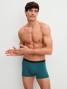 Men model is wearing Boxer Briefs, 3-Pack made of Cotton in Turquoise, Striped from the Natural Benefit series by CALIDA, Outfit