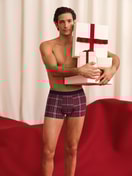 Men model is wearing Boxer brief made of Cotton in Red, Patterned from the Family & Friends series by CALIDA, Additional Image