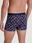 Men model is wearing Boxer brief made of Cotton in Blue, Patterned from the Family & Friends series by CALIDA, Back view