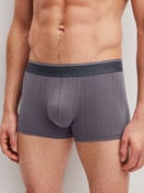Men model is wearing Boxer brief, elastic waistband made of Cotton in Grey, Unicoloured from the Pure & Style series by CALIDA, Front view