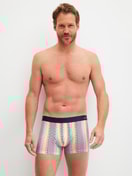 La modella / Il modello Uomo indossa Boxer brief in Cotone di colore Blu, Modello, della serie Cotton Code Design di CALIDA, Abbigliamento