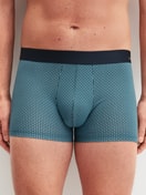 Le mannequin Homme porte le/la Boxer brief en Coton de couleur Bleu, À motifs, de la série Cotton Code Design de CALIDA, Vue de face