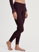 Women model is wearing Leggings in Wool and Silk made of Wool in Red, Lace from the Silky Wool Joy series by CALIDA, Front view
