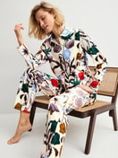Women model is wearing  made of 100% Cotton in Beige, Floral from the Alpine M&M series by CALIDA, Additional Image
