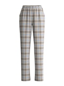 Donna - Pantaloni in flanella con tasche laterali in Cotone di colore Blu, A scacchi, della serie Alpine M&M di CALIDA