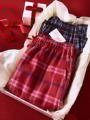 Herren - Pyjamahose mit Seitentaschen aus 100% Baumwolle in Blau, Gemustert aus Serie Family & Friends von CALIDA, Detail