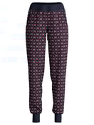 Damen - Pyjamahose mit Bündchen und Seitentaschen aus 100% Baumwolle in Blau, Gemustert aus Serie Favourites Holidays von CALIDA