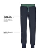 Herren - Pyjamahose mit Bündchen aus Modal in Blau, Einfarbig aus Serie DSW Balancing von CALIDA