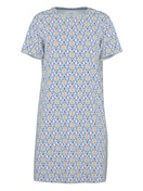 Short sleeve nightdress, length 95cm placid blue