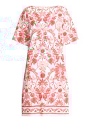 Femme - Chemise de nuit à manches courtes, longueur 95 cm en 100% coton de couleur Orange, Floral, de la série Favourites Beach de CALIDA