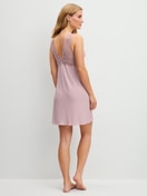 Women model is wearing Nightdress made of Modal in Purple, Lace from the Feminine Lounge series by CALIDA, Back view
