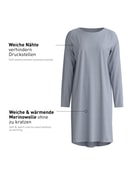 Damen - Langarm-Nachthemd, Länge 95 cm aus Lyocell in Grau, Einfarbig aus Serie DSW Warming von CALIDA