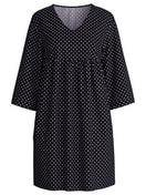 Damen - Hauskleid, Länge 90 cm aus Baumwolle in Schwarz, Gemustert aus Serie Favourites Journey von CALIDA