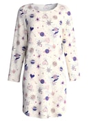 Damen - Langarm-Nachthemd, Länge 100 cm aus 100% Baumwolle in Beige, Gemustert aus Serie Favourites Universe von CALIDA