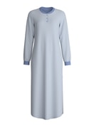 Women - Long Sleeve Nightdress – 130 cm Length made of 100% Cotton in Blue, Striped, from the Midnight Stripes series by CALIDA
