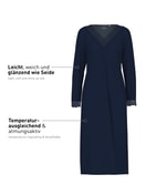 Damen - Langarm-Nachthemd, Länge 120  cm aus Modal in Blau, Spitze aus Serie Elegant Dreams von CALIDA, Verpackung