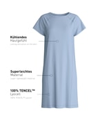 Damen - Sleepshirt, Länge 95 cm aus Lyocell in Blau, Einfarbig aus Serie DSW Cooling von CALIDA
