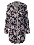 Long-sleeved nightgown made from TENCEL™ modal and silk black print