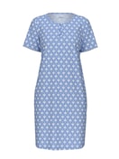 Short sleeve nightdress, length 95cm hydrangea blue