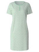 Short-sleeved nightdress, length 95 cm soft green