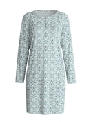 Damen - Langarm-Nachthemd, Länge 100 cm aus 100% Baumwolle in Blau, Gemustert aus Serie Ornament Nights von CALIDA