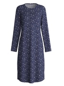 Damen - Langarm-Nachthemd, Länge 110 cm aus 100% Baumwolle in Blau, Gemustert aus Serie Midnight Dreams von CALIDA