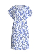 Women - Short-sleeved nightdress, length 95 cm made of 100% Cotton in Blue, Floral, from the Cotton Special series by CALIDA